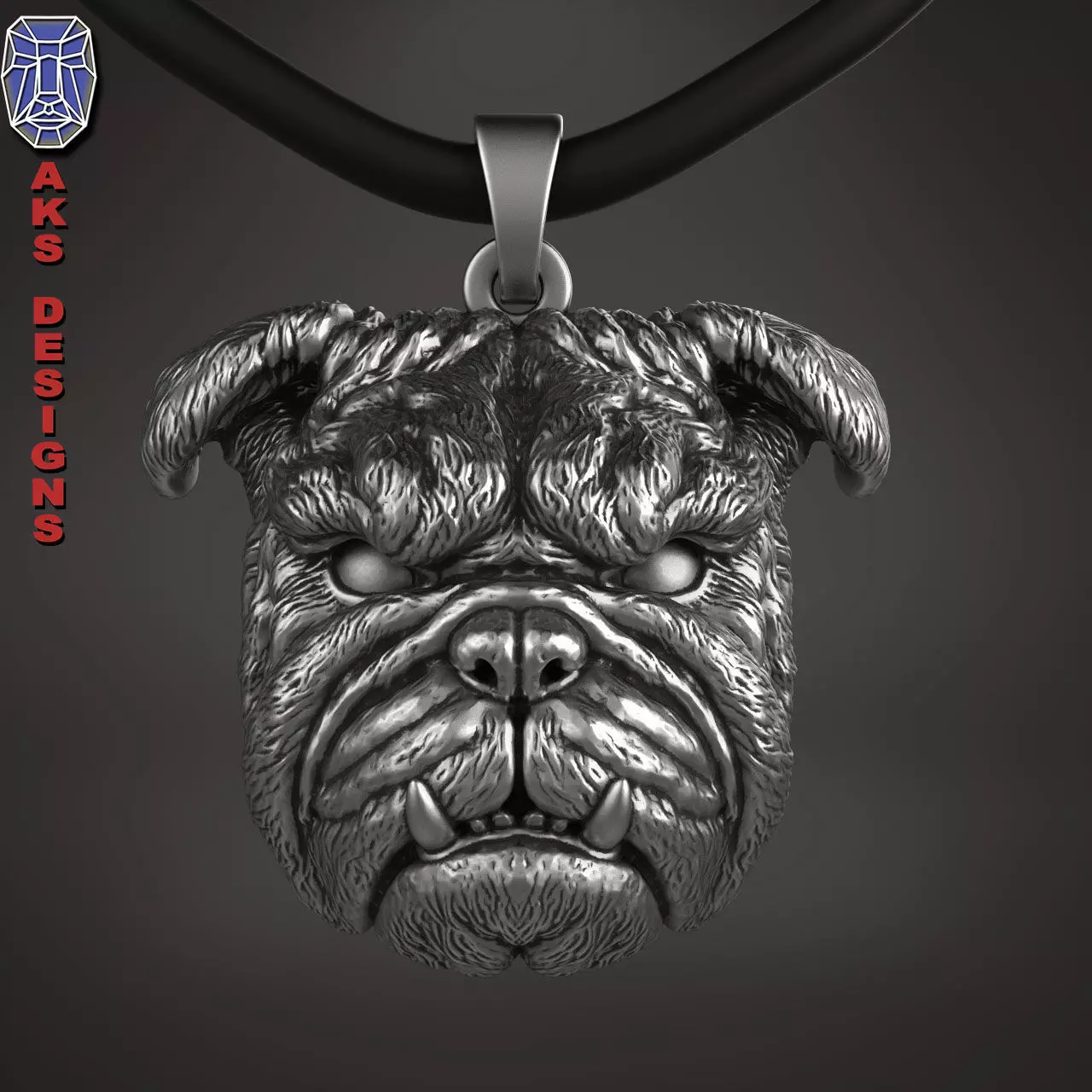 animal Pendant Jewelry Bulldog version 1 3D print model