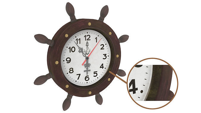 Steering wheel clock Low-poly 3D model