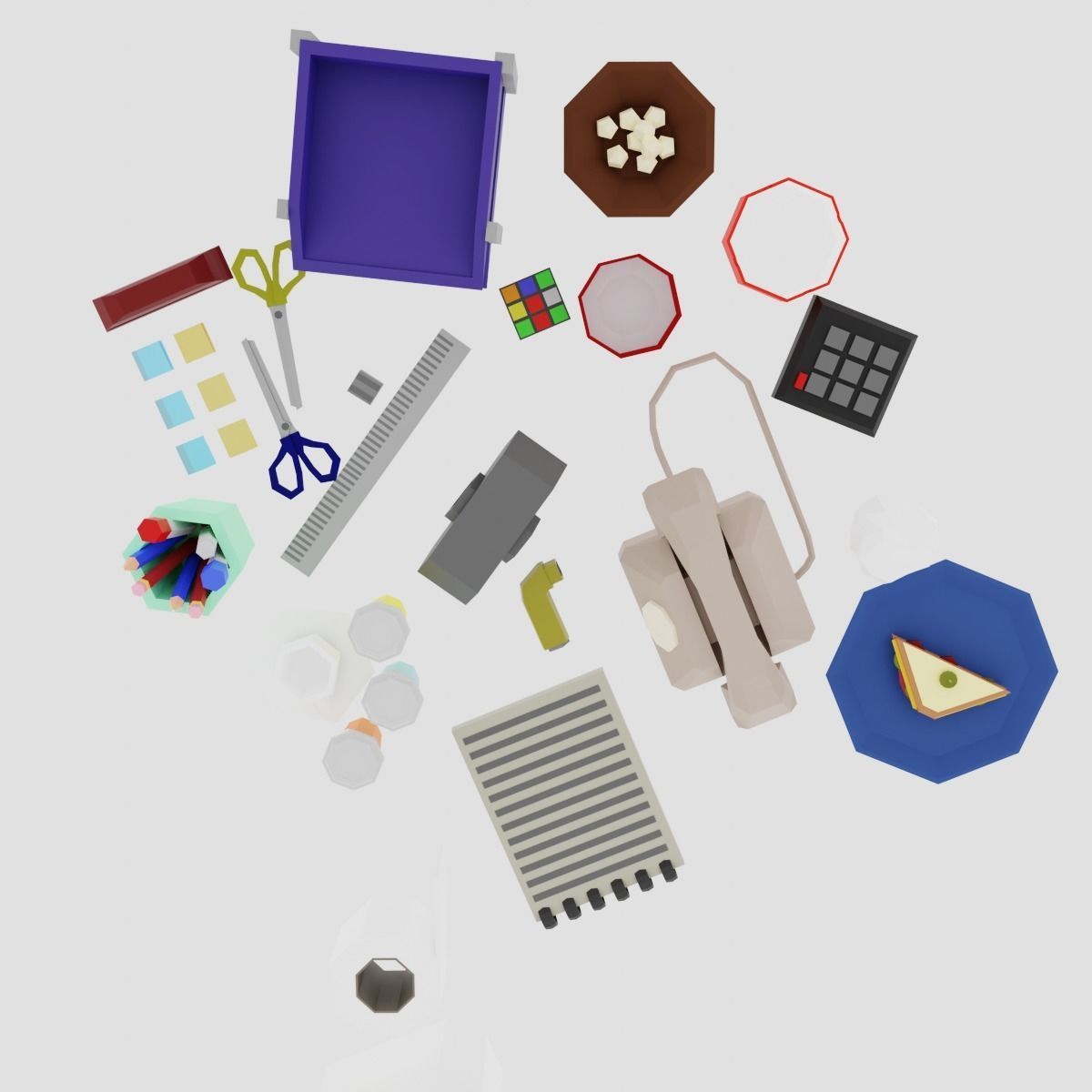  Office Items Office Tools Office supply Desk Decorations 3D model_6