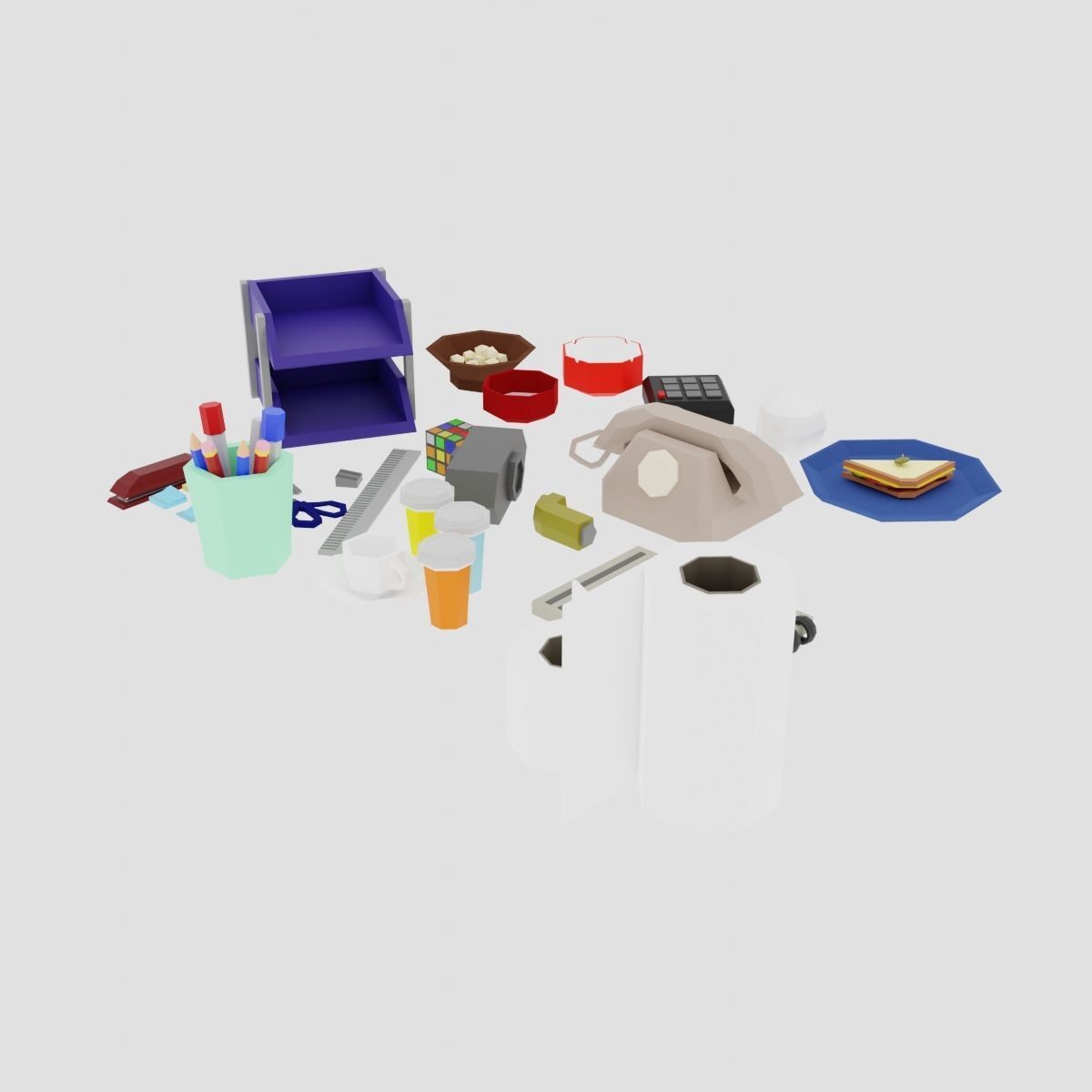  Office Items Office Tools Office supply Desk Decorations 3D model_2