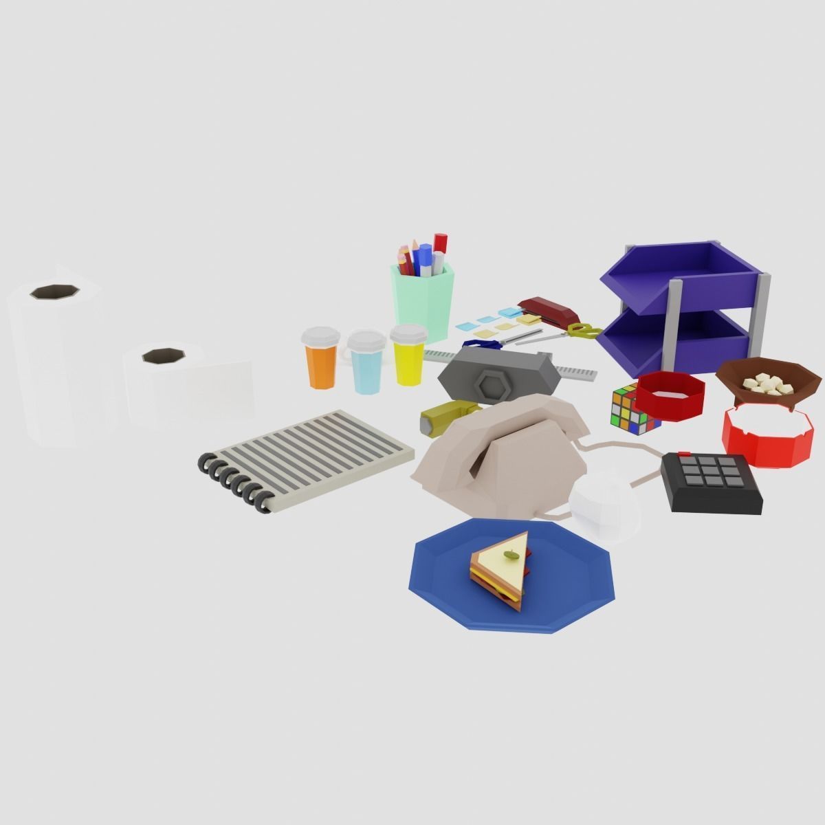  Office Items Office Tools Office supply Desk Decorations 3D model_1