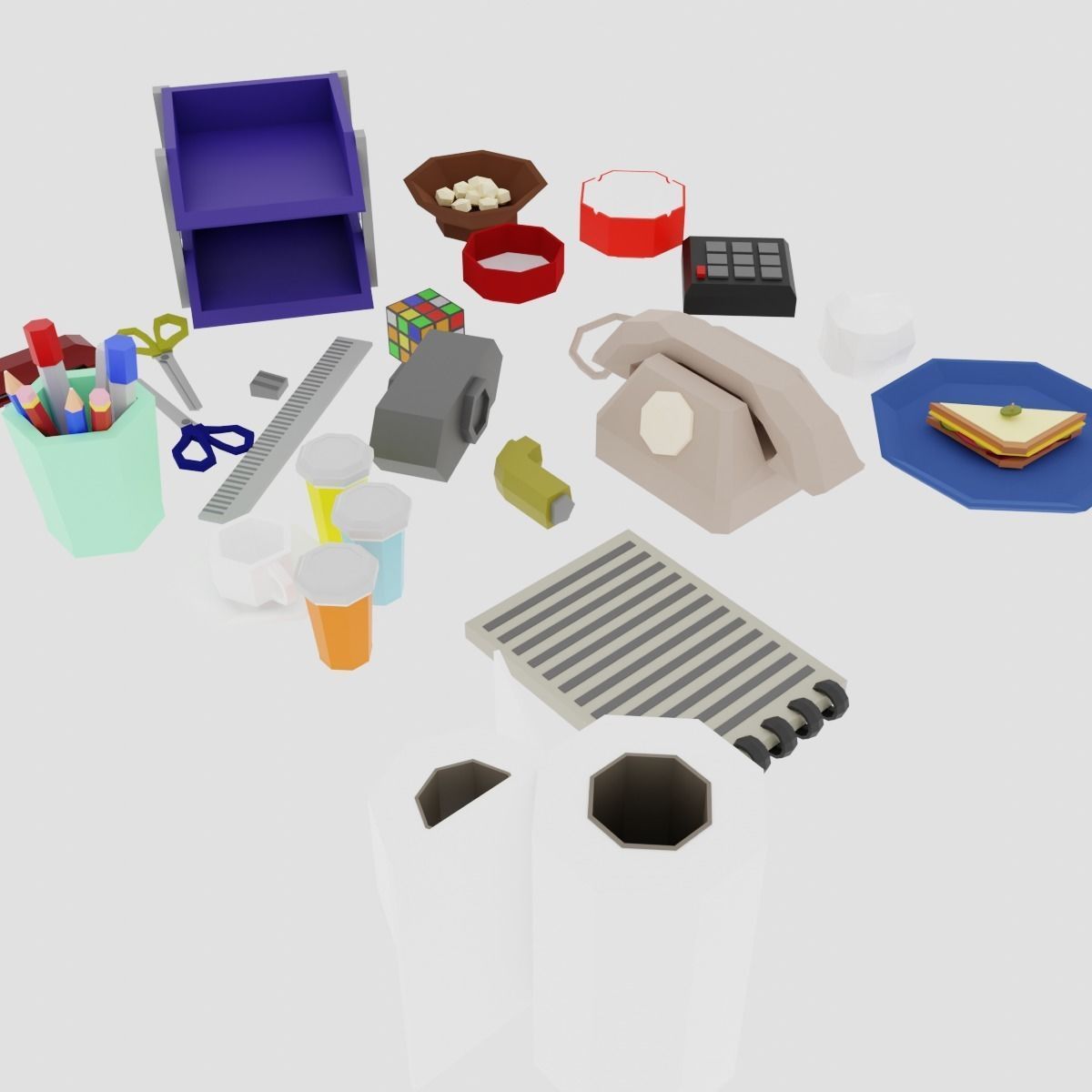  Office Items Office Tools Office supply Desk Decorations 3D model_5
