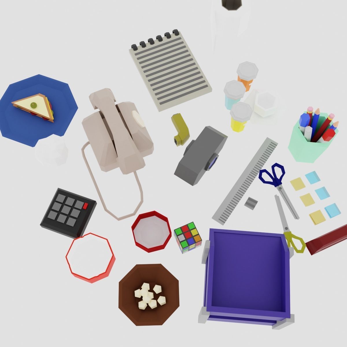  Office Items Office Tools Office supply Desk Decorations 3D model_4