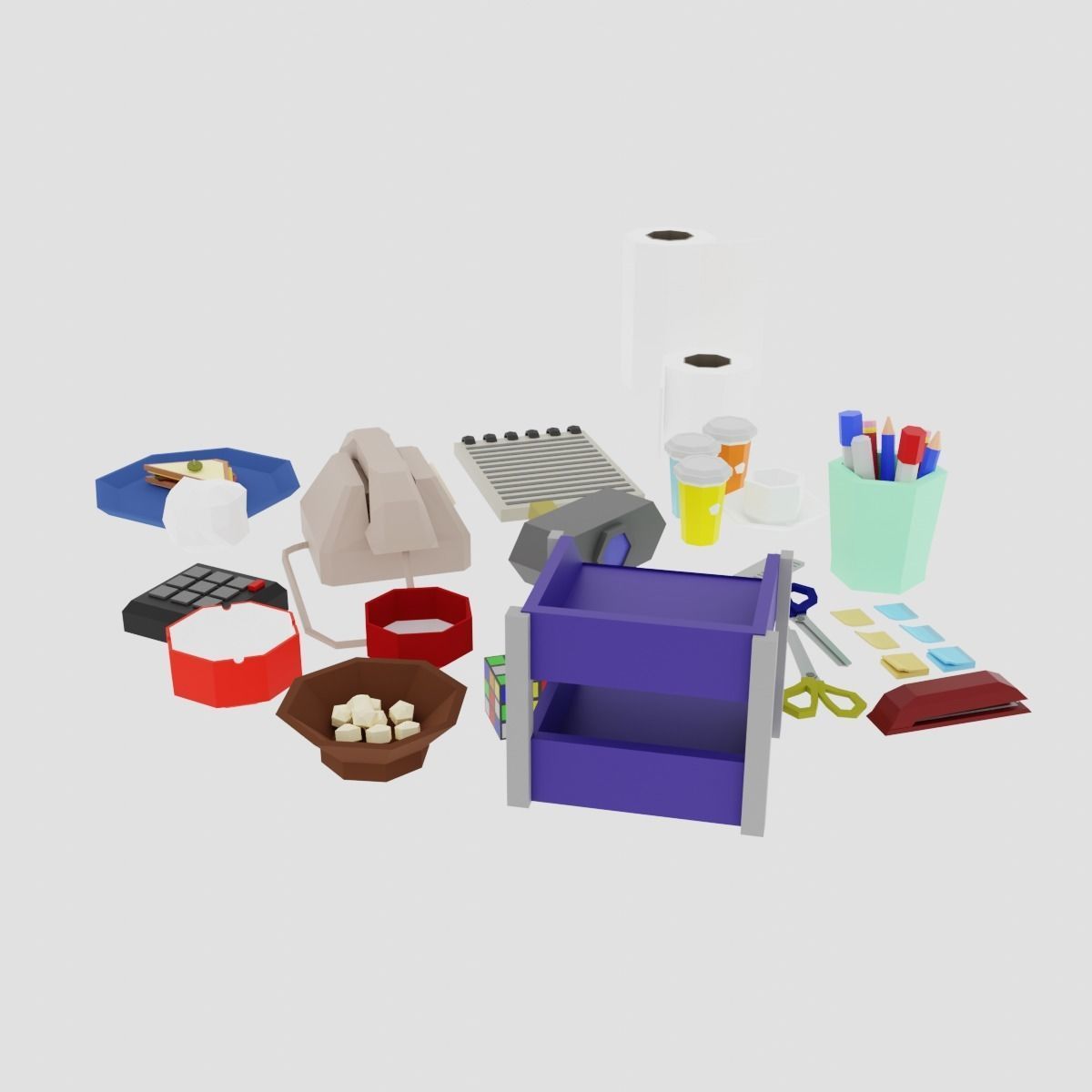  Office Items Office Tools Office supply Desk Decorations 3D model_3