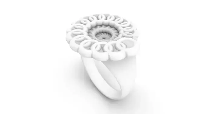 parametric spiral flower torus ring 3D print model