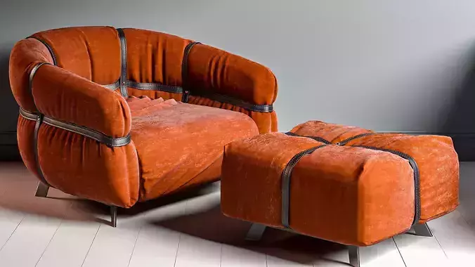armchair orange chair