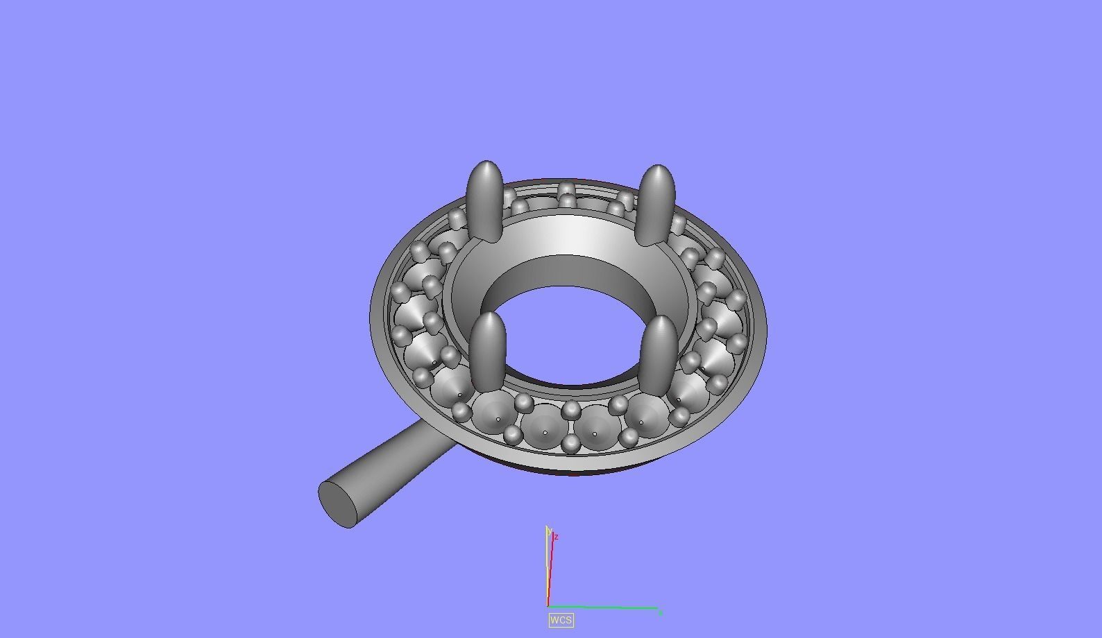 Tiffany Ring with Gemstone and Diamonds 3D print model_6