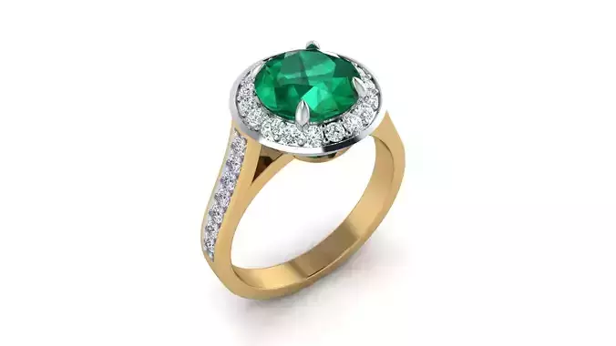 Tiffany Ring with Gemstone and Diamonds