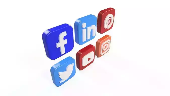 Social media icons 3D print model