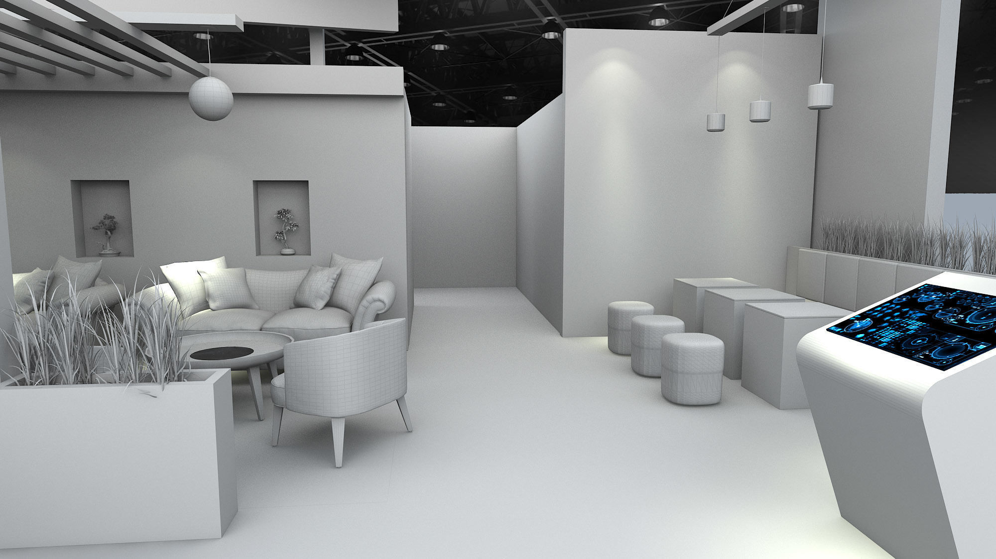 3D Custom booth Pavilion version 2 3D model_10
