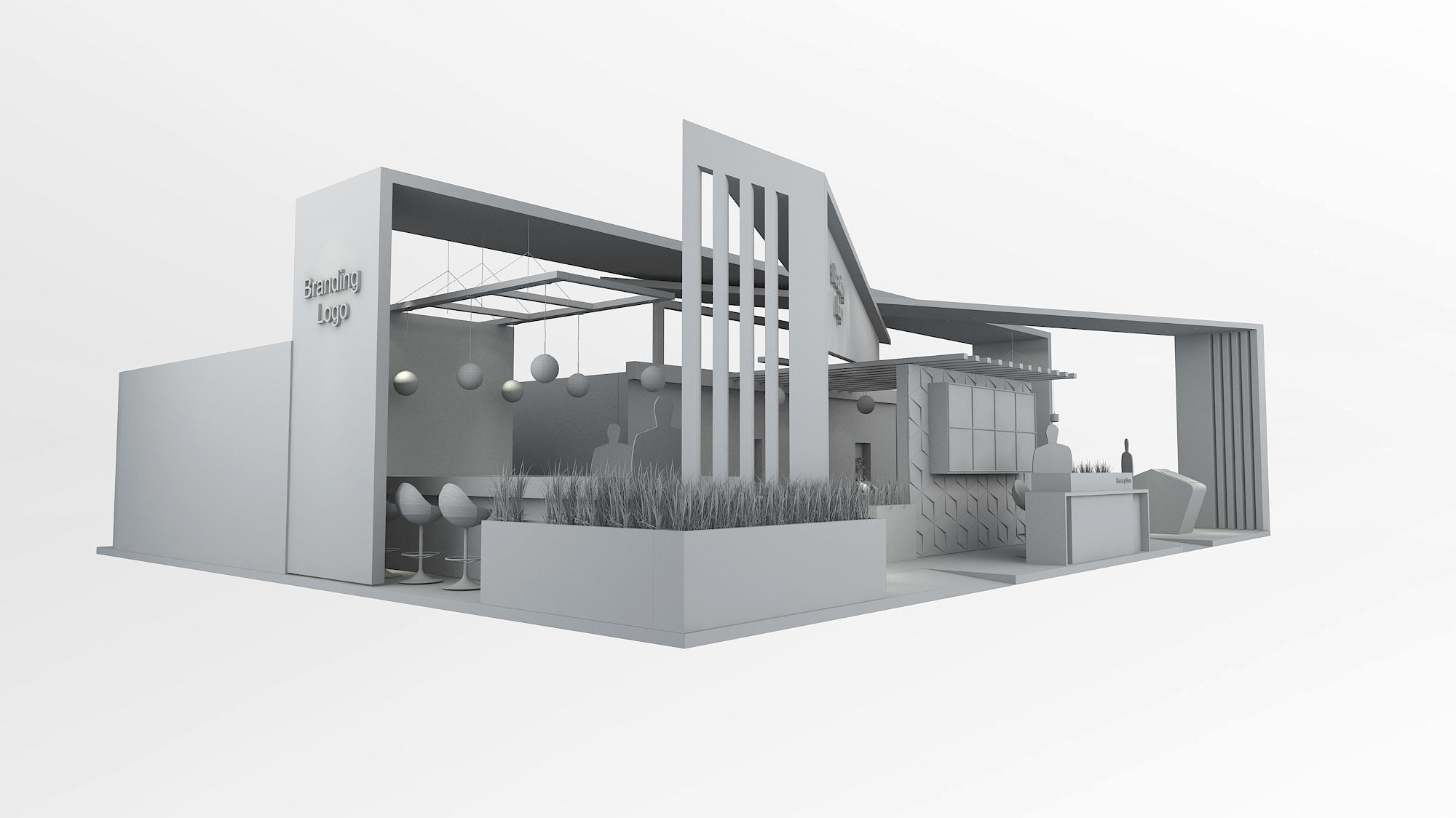 3D Custom booth Pavilion version 2 3D model_3