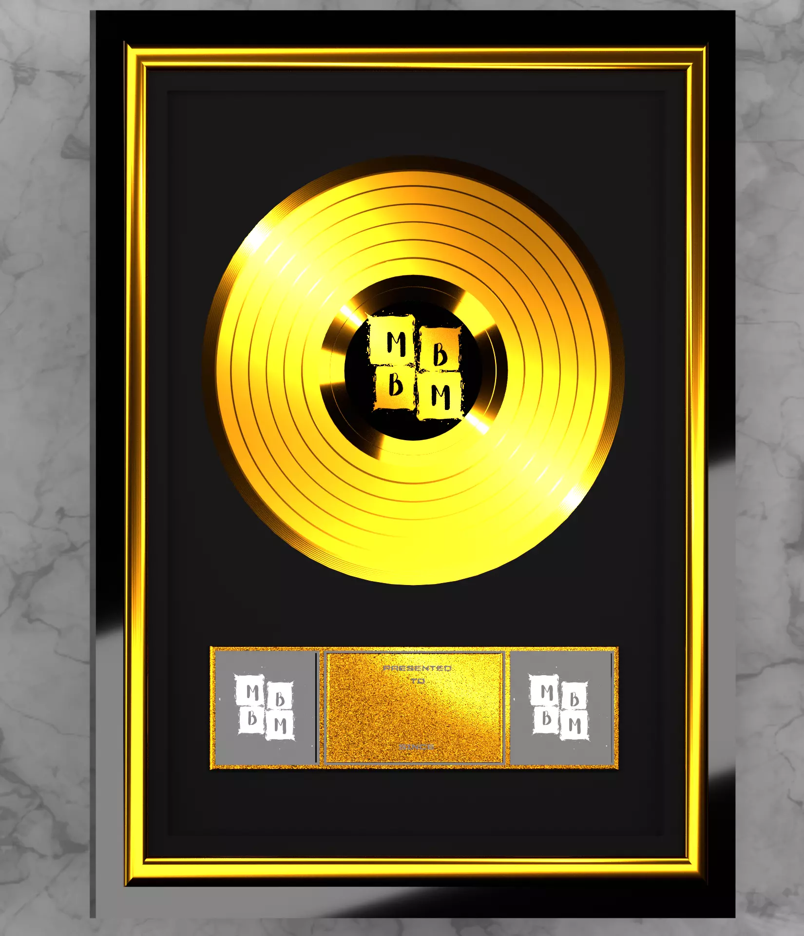 music gold record award Low-poly 3D model
