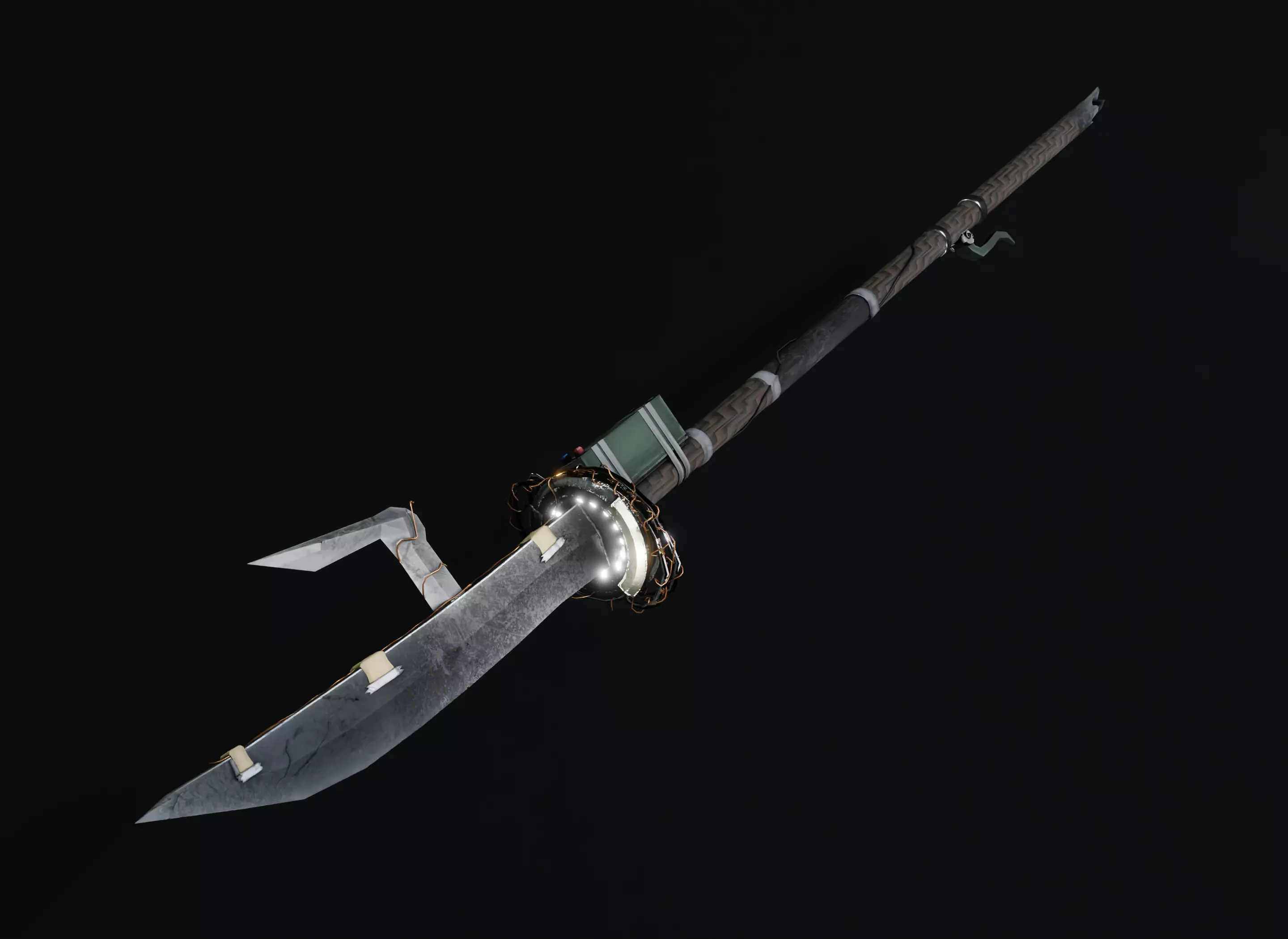 Electric Halberd Low-poly 3D model_0