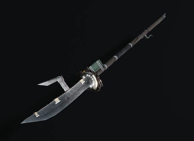 Electric Halberd Low-poly 3D model
