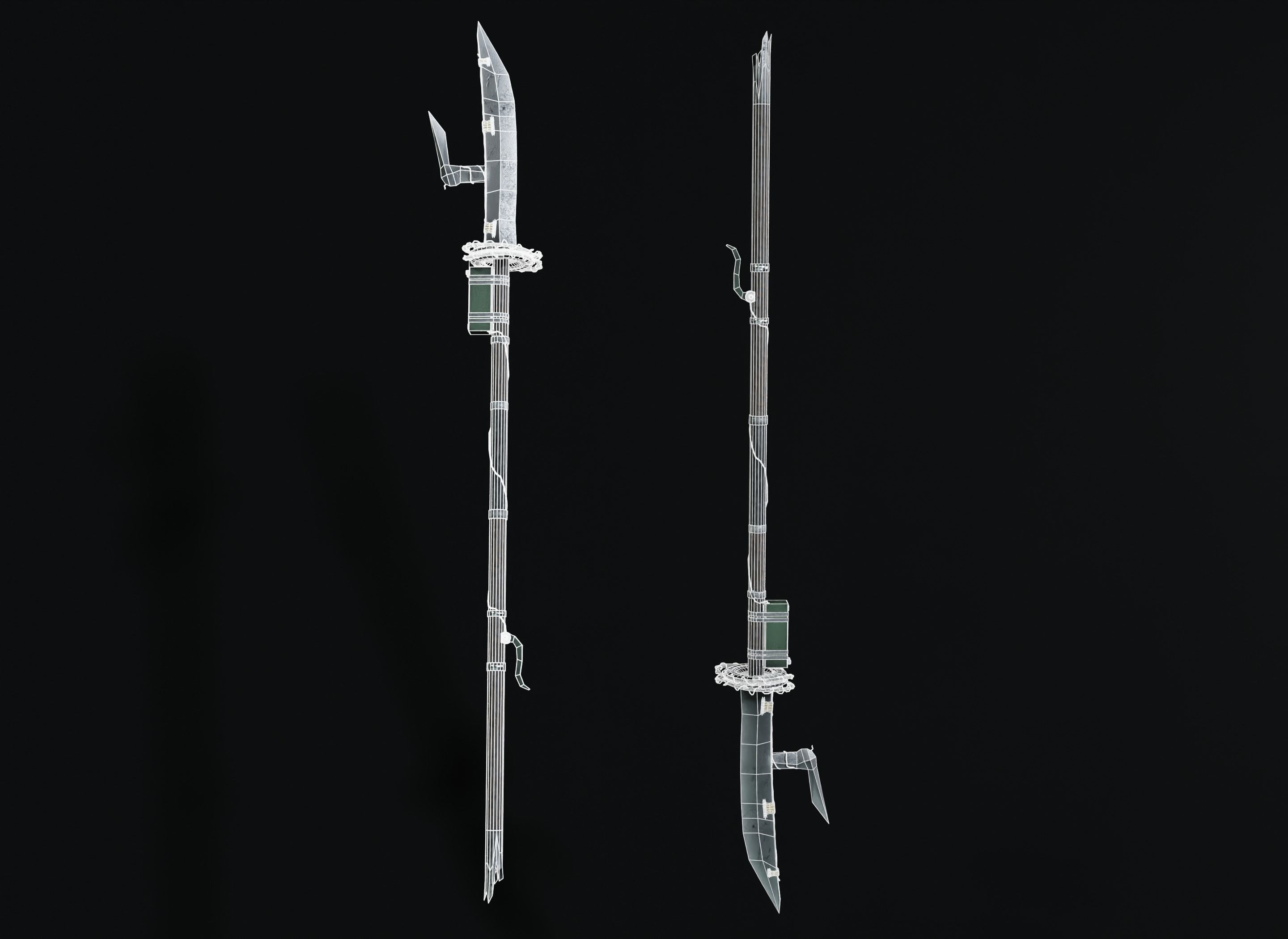 Electric Halberd Low-poly 3D model_4