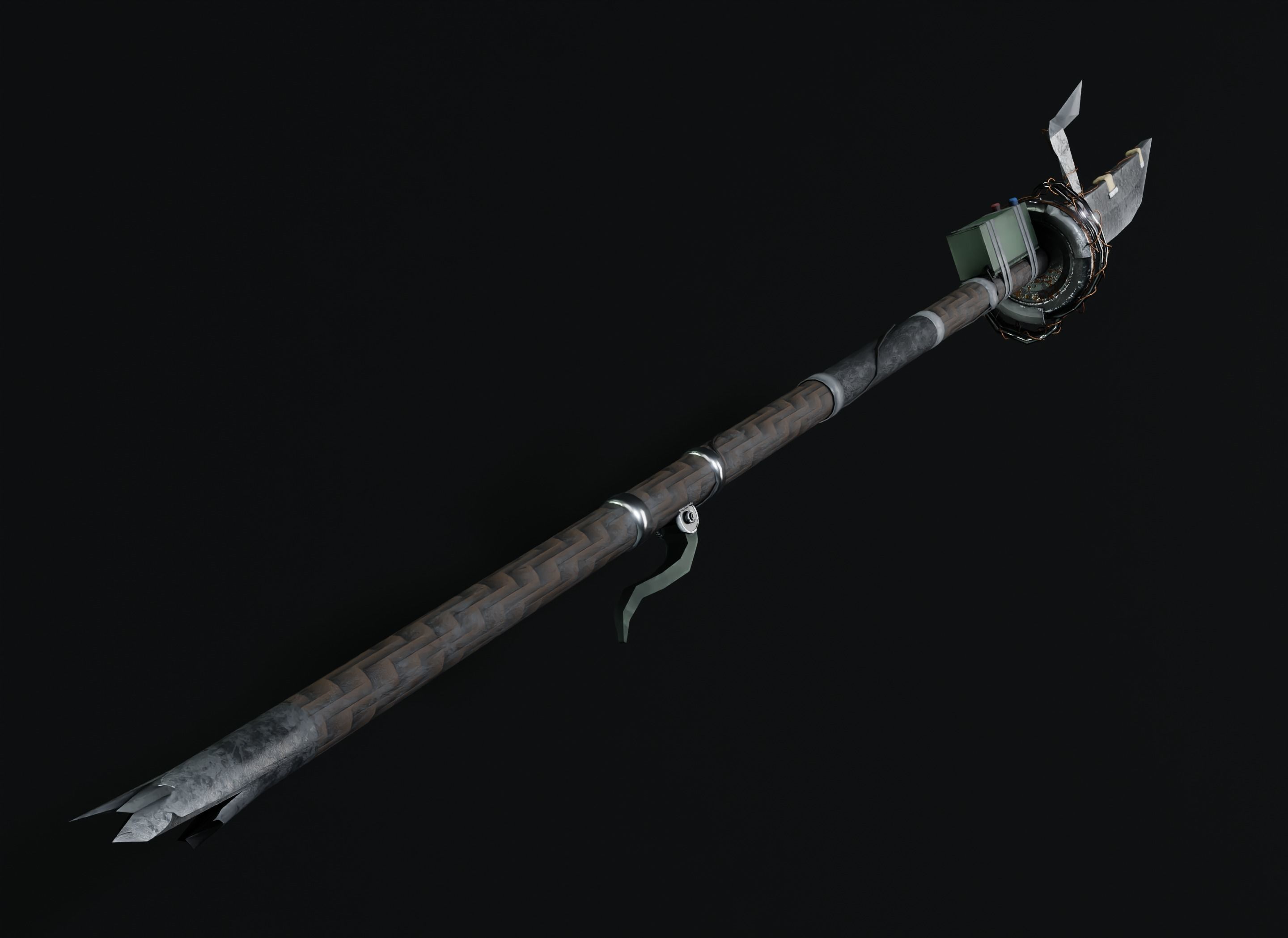 Electric Halberd Low-poly 3D model_2