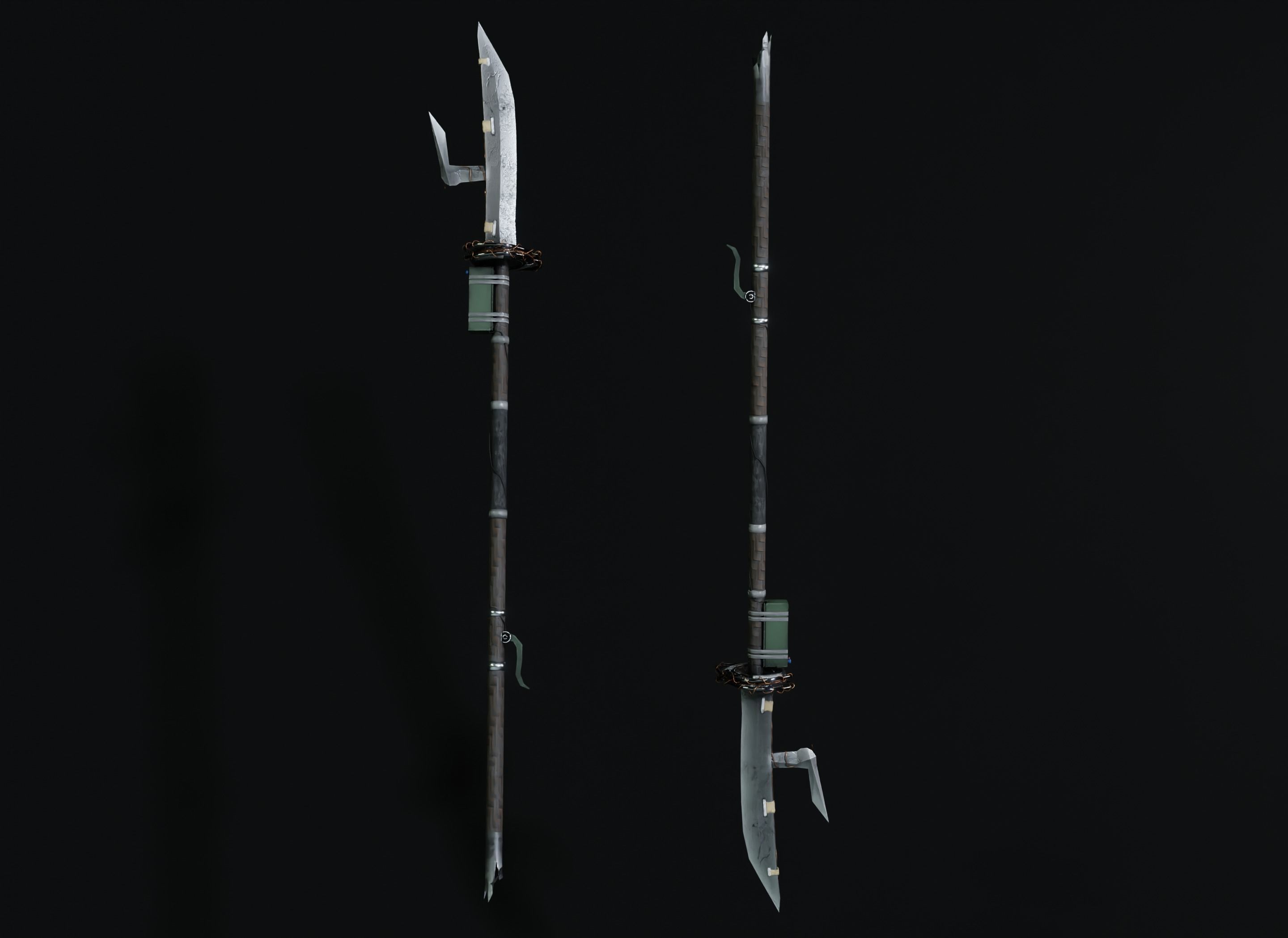 Electric Halberd Low-poly 3D model_3