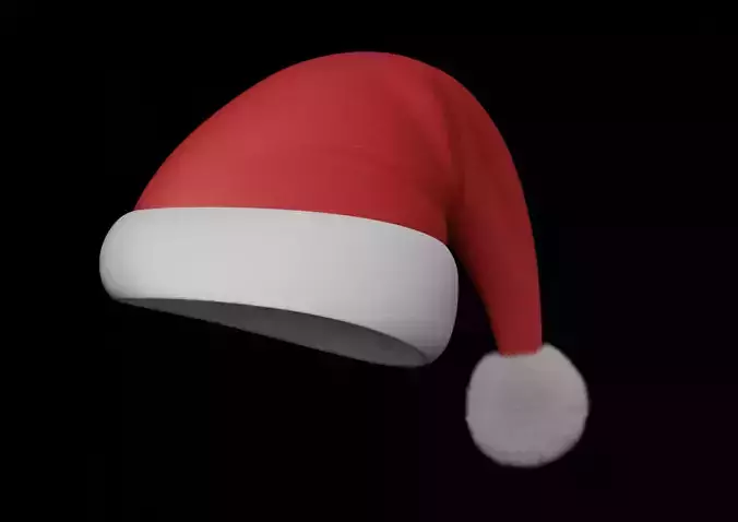 Christmas santa claus hat Low-poly 3D model