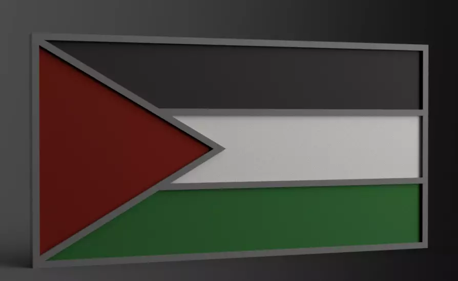 Palestine 3d flag Free 3D model