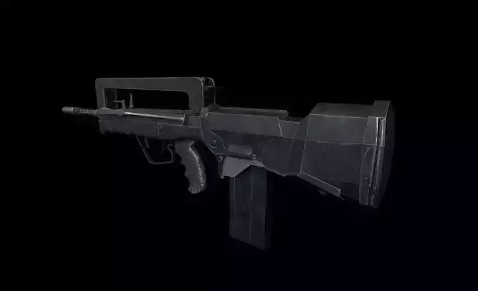 low poly game ready weapon asset