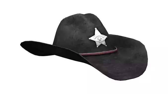 Female Sheriff Hat Low-poly 3D model Female Sheriff Hat Low-poly 3D model