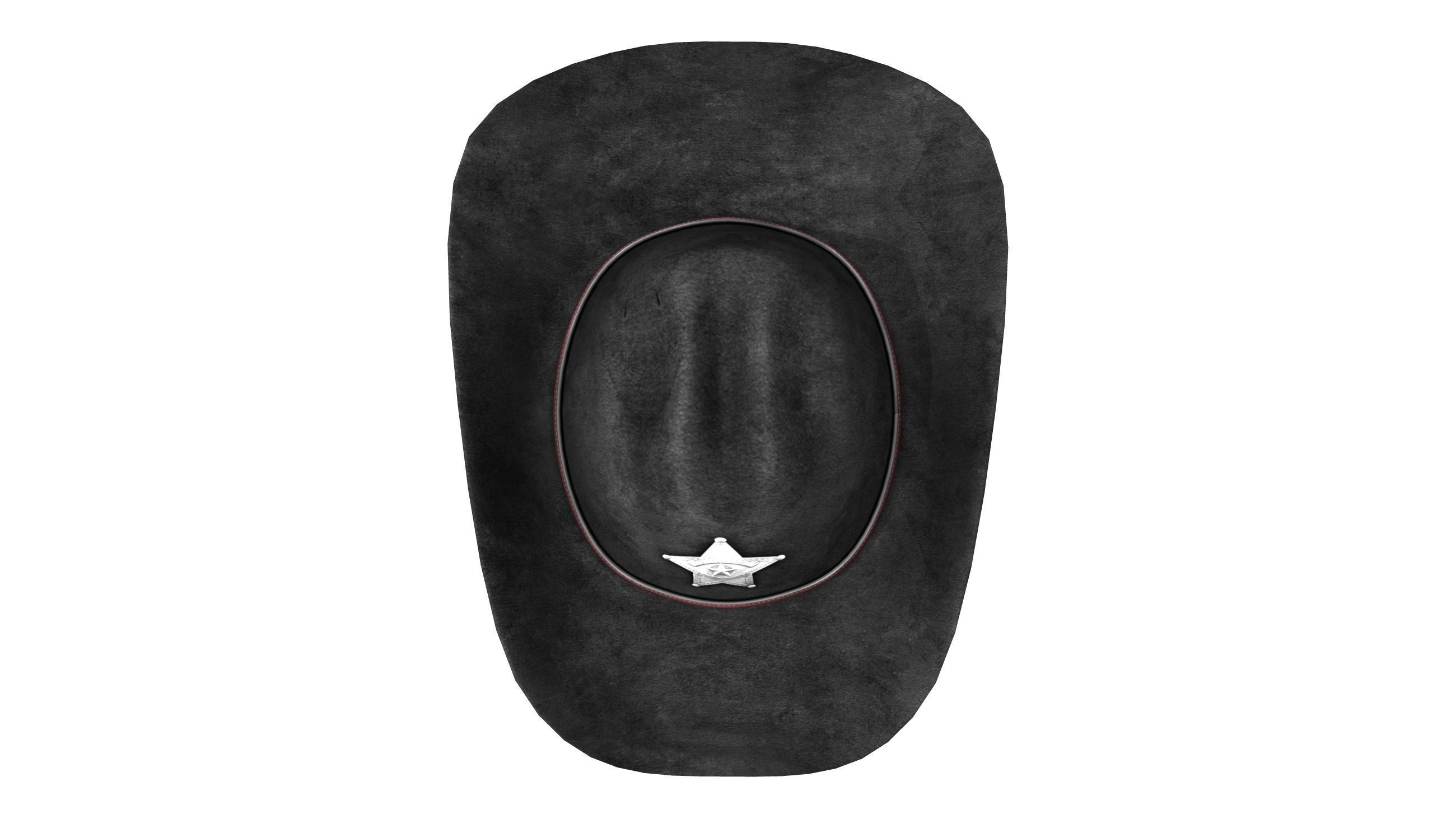 Female Sheriff Hat Low-poly 3D model_5