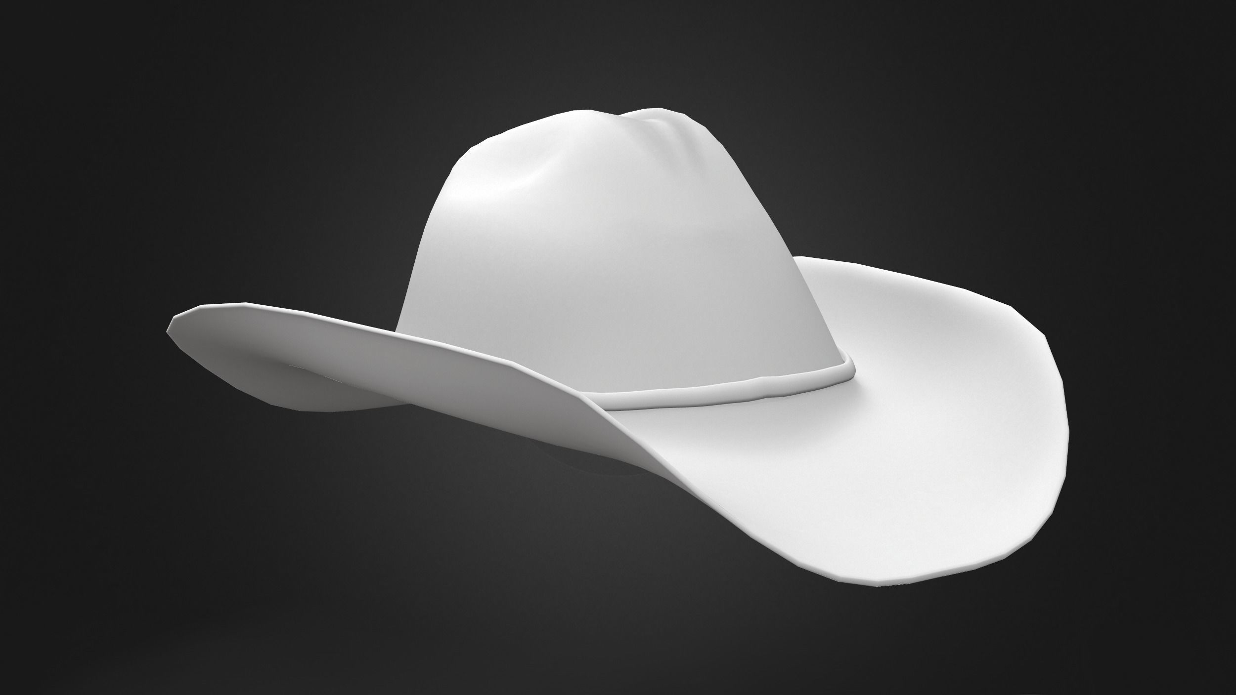 Female Sheriff Hat Low-poly 3D model_7
