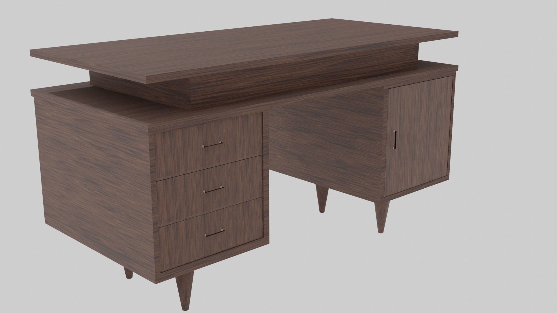 Dark wood Table 3D model_5
