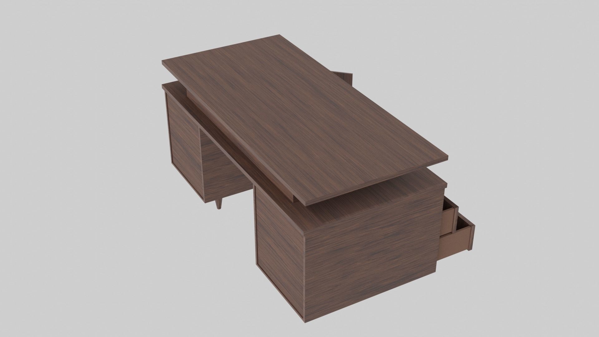 Dark wood Table 3D model_4