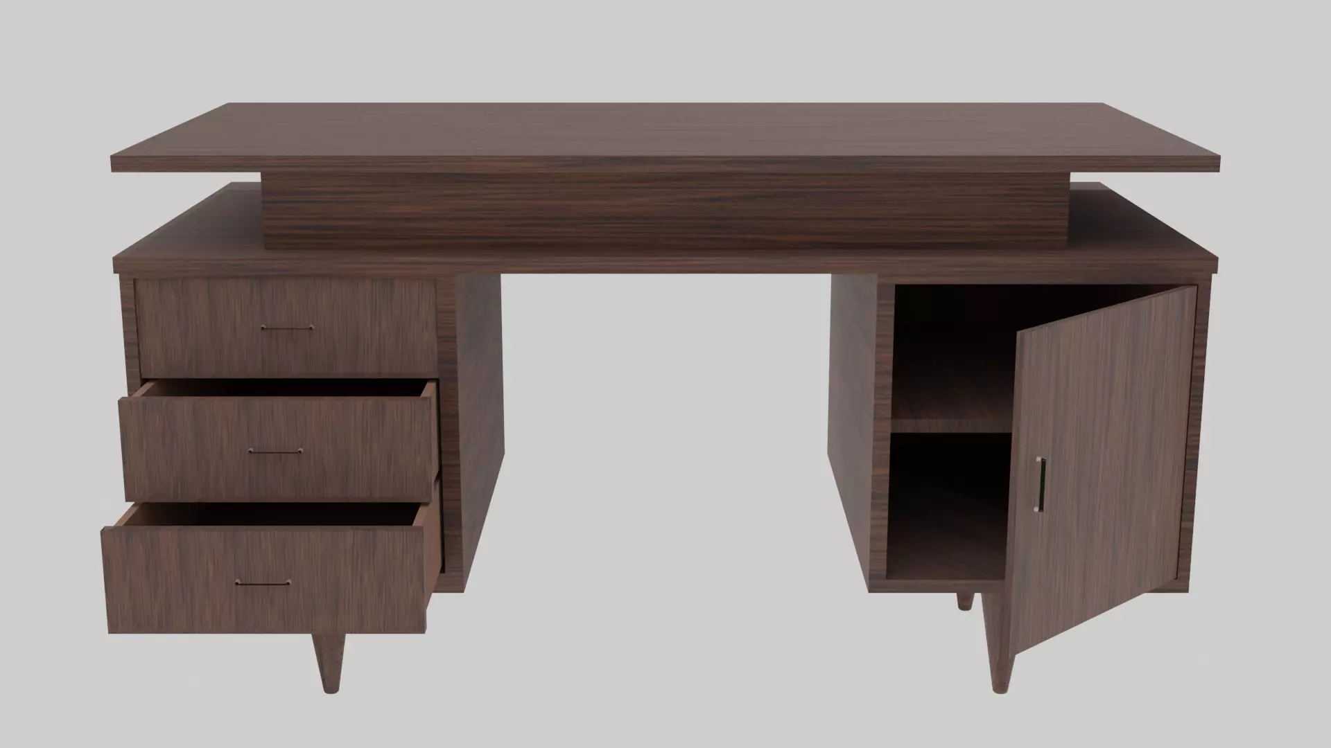 Dark wood Table 3D model_0