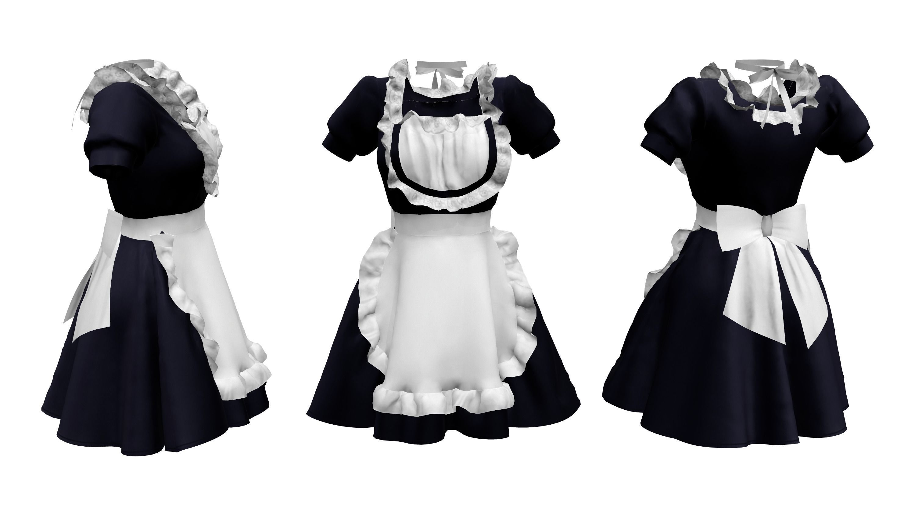 3D model Maid Outfit VR / AR / lowpoly CGTrader
