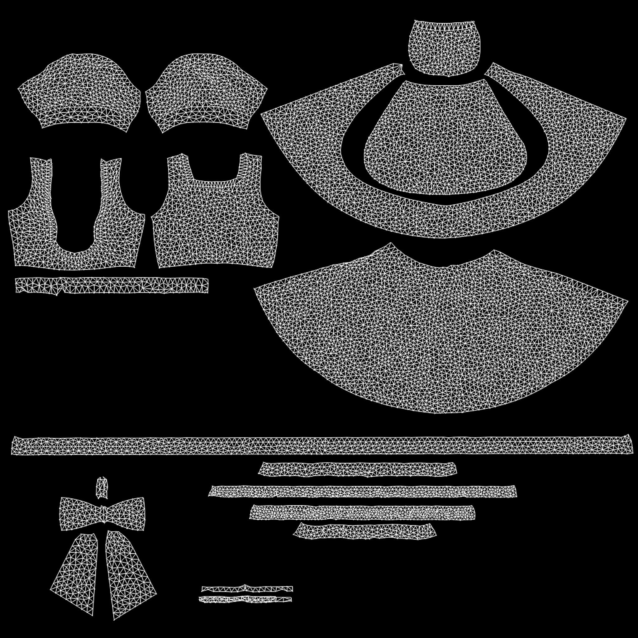 Maid Outfit Low-poly 3D model_9