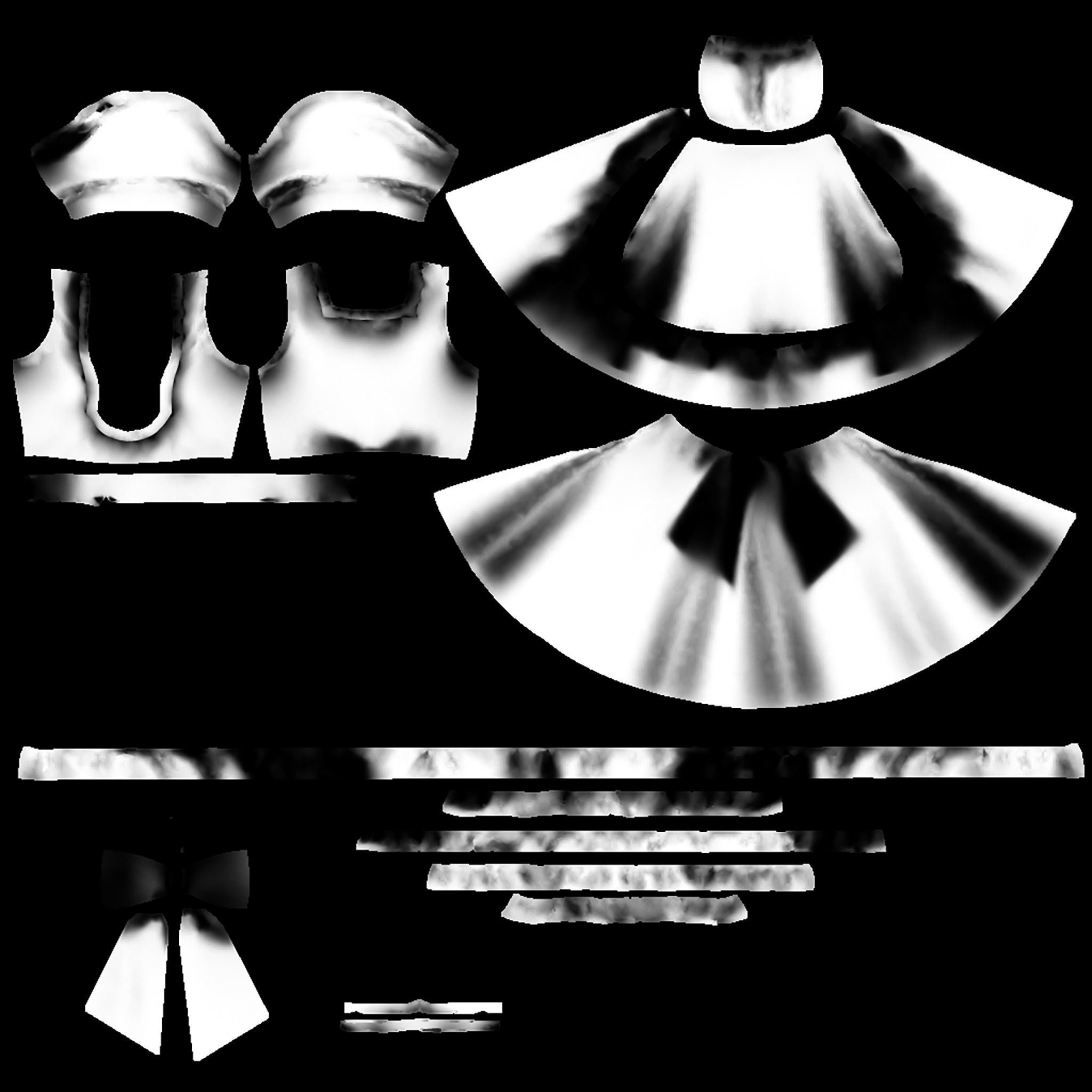 Maid Outfit Low-poly 3D model_8
