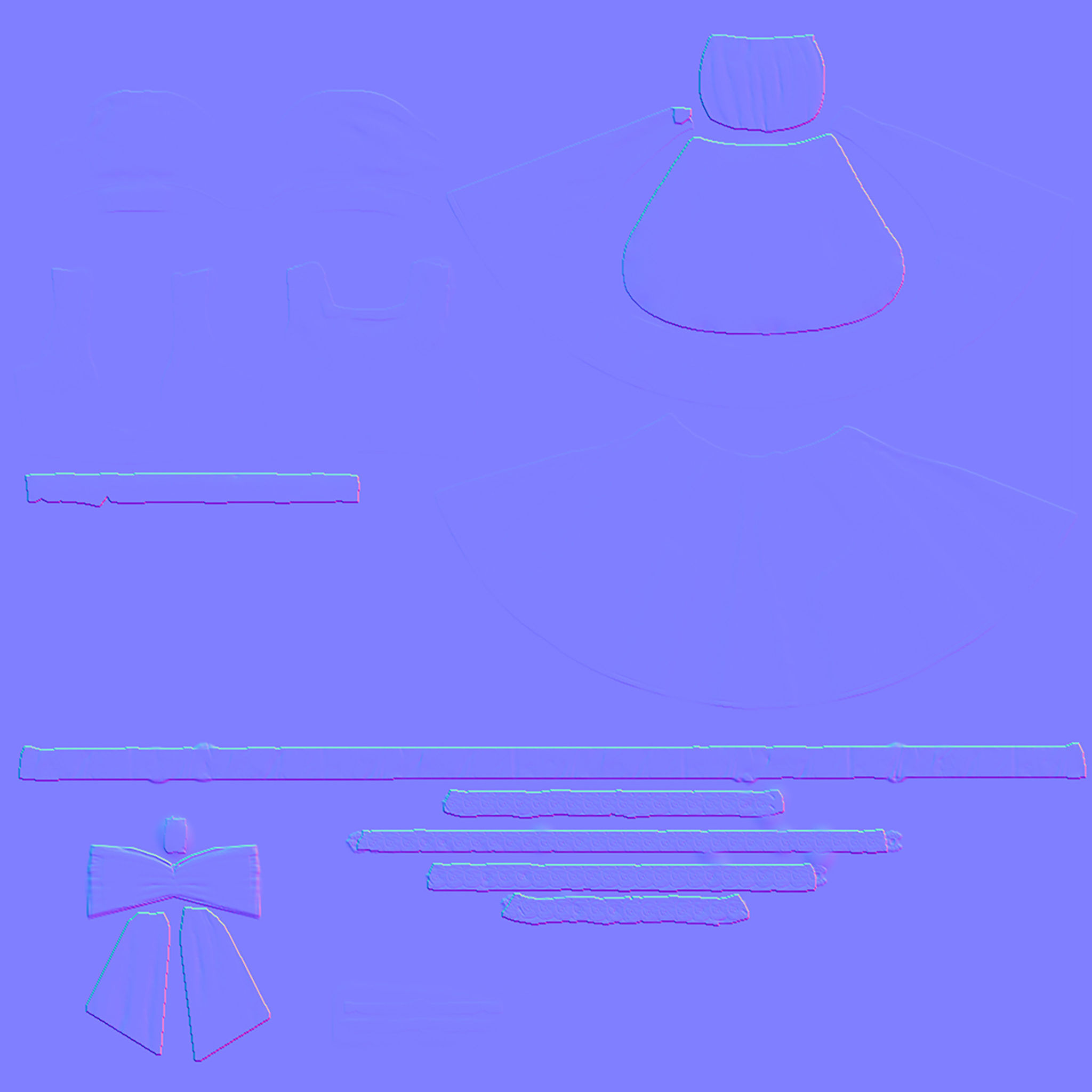 Maid Outfit Low-poly 3D model_6