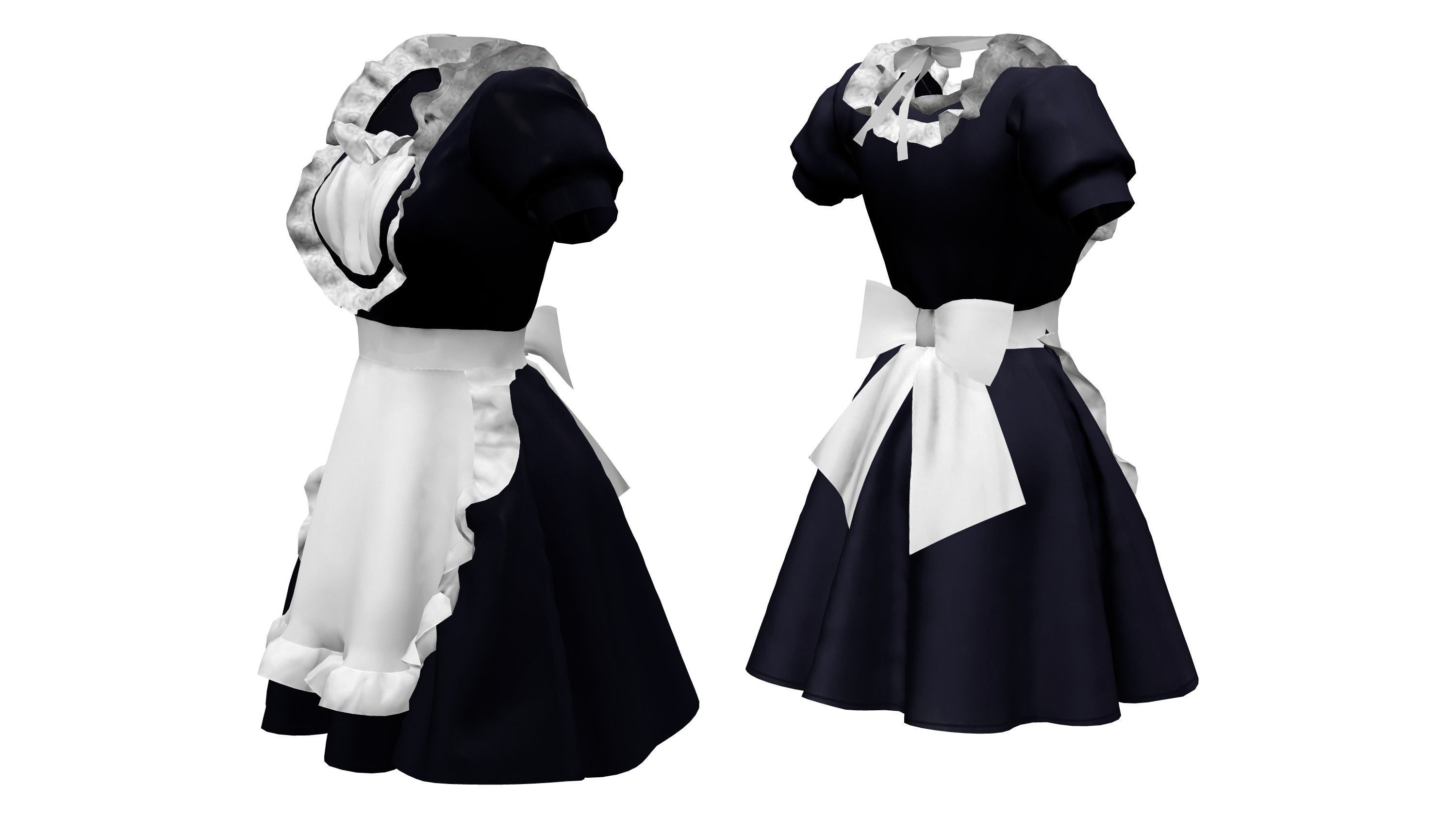 Maid Outfit Low-poly 3D model_2