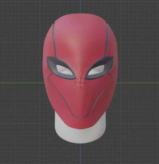 Red Hood Animated helmet 3D model_0