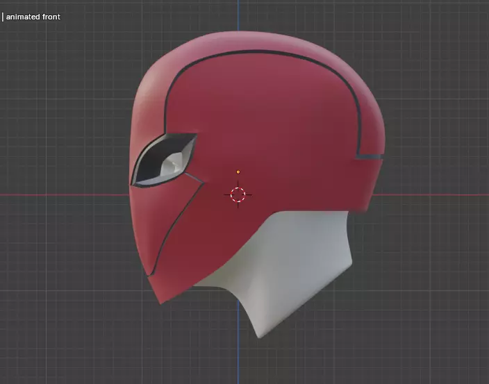 Red Hood Animated helmet 3D model_1