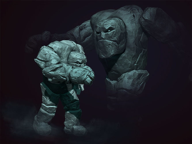 Stone Golem for LCD printers   Pre-Supported 3D print model