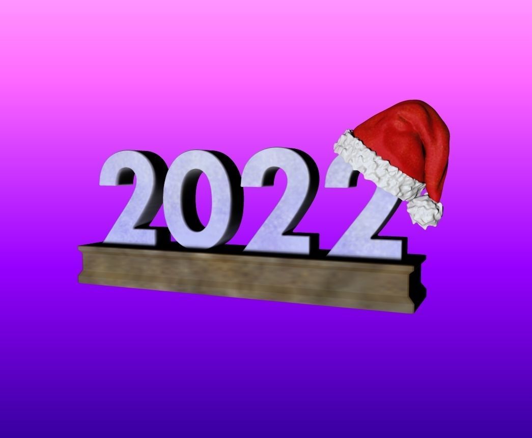 happy new year 2022 3D print model_15