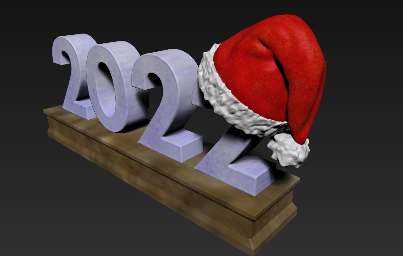 happy new year 2022 3D print model_8