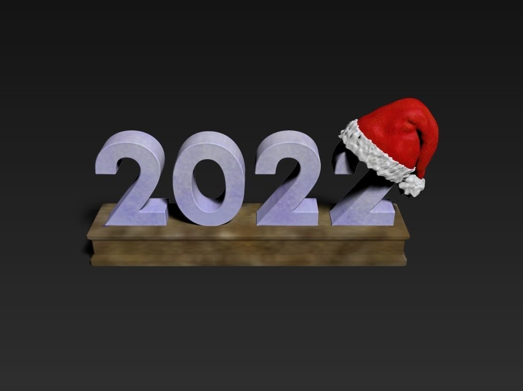happy new year 2022 3D print model_4