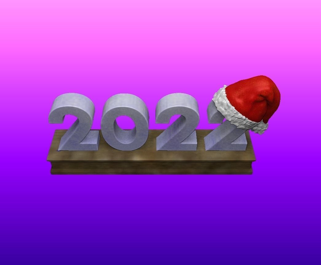 happy new year 2022 3D print model_14