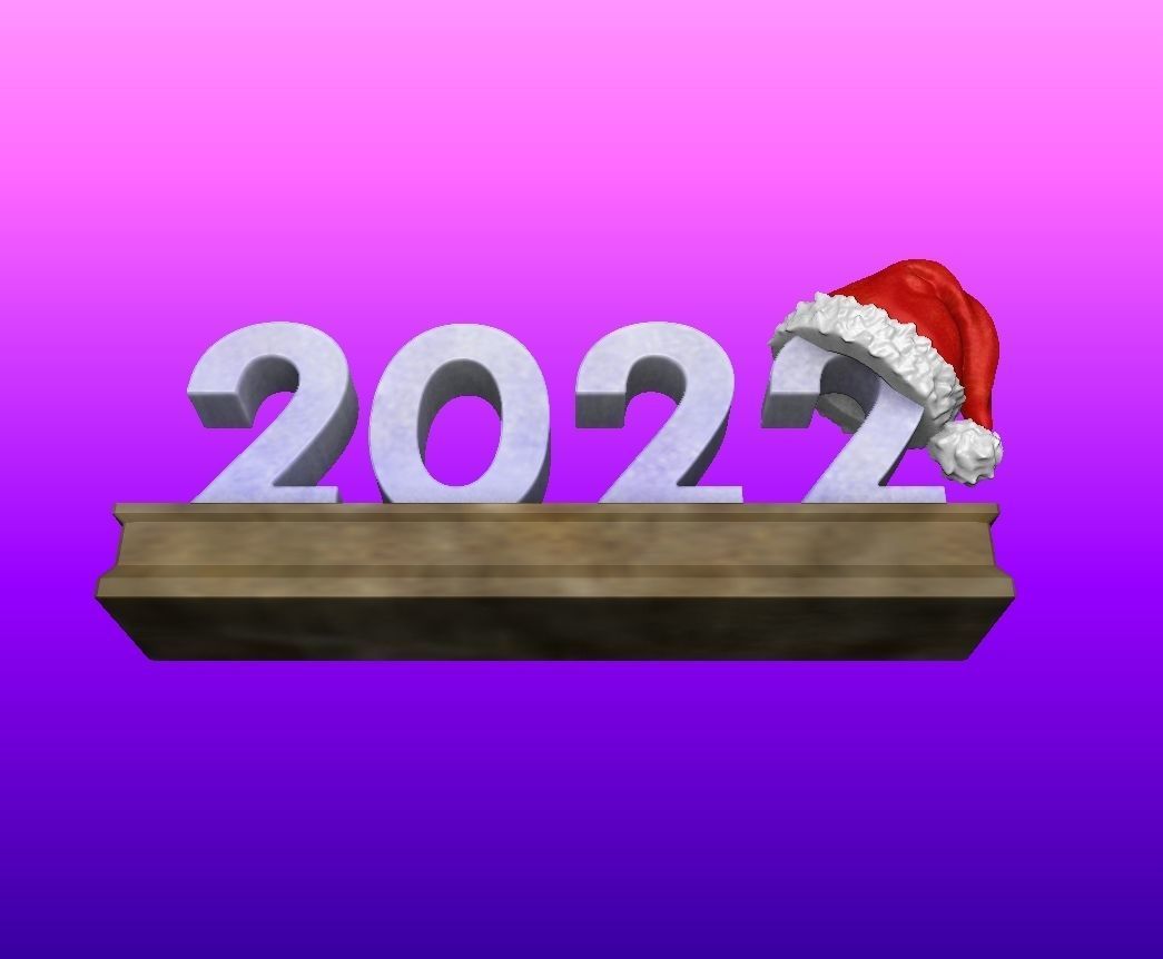 happy new year 2022 3D print model_13
