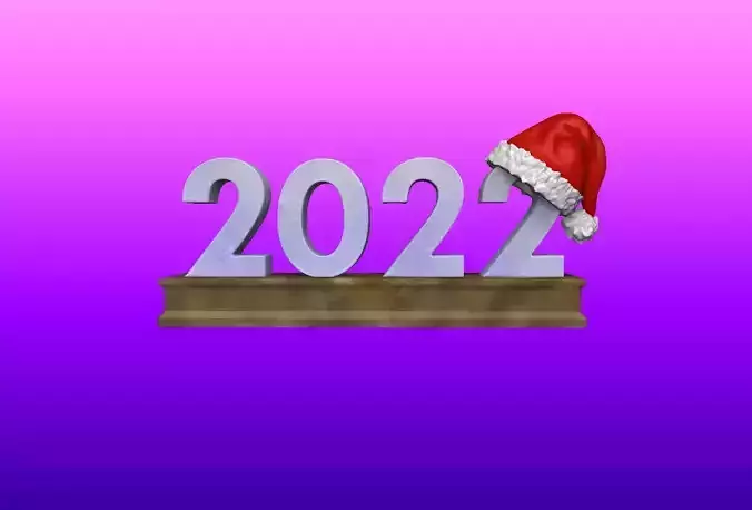 happy new year 2022 3D print model happy new year 2022 3D print model