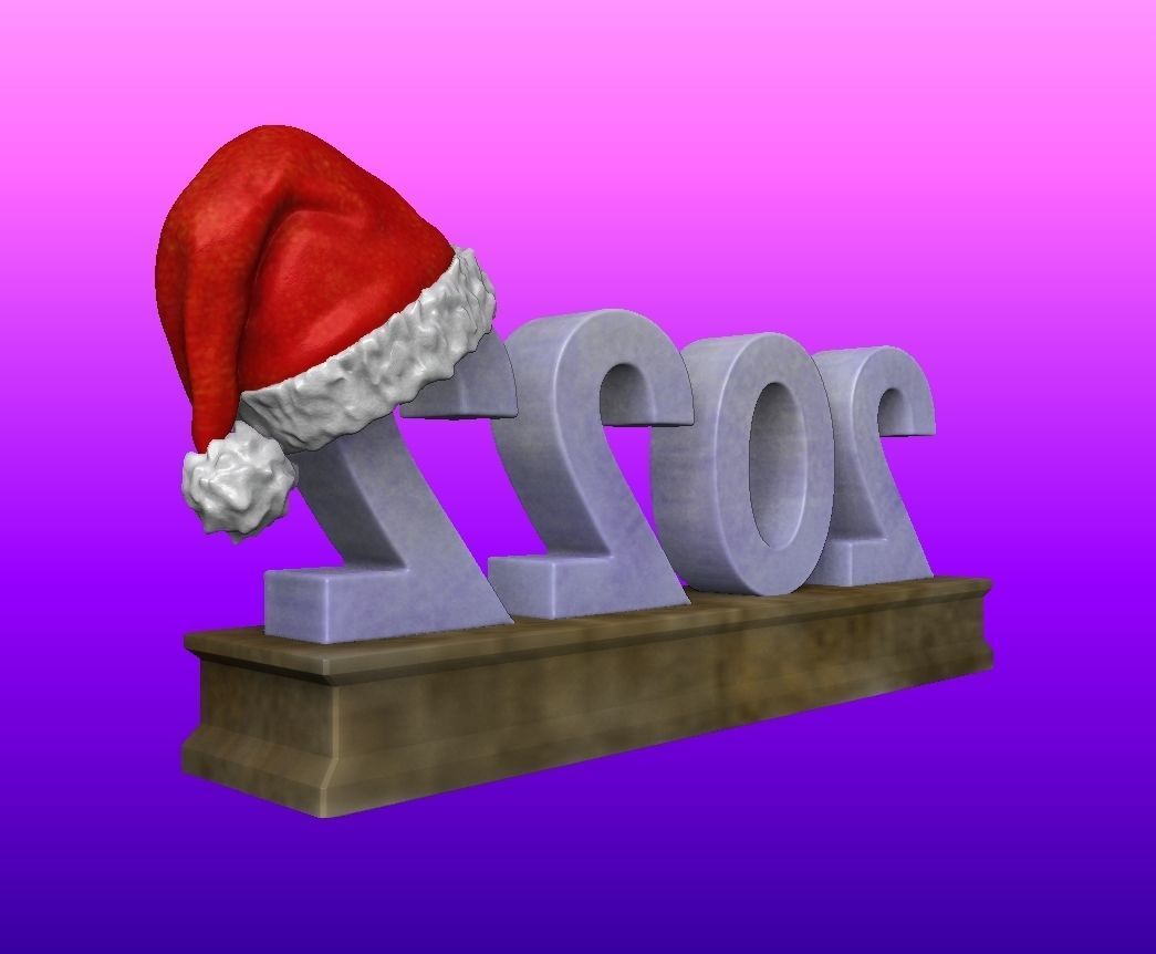 happy new year 2022 3D print model_10