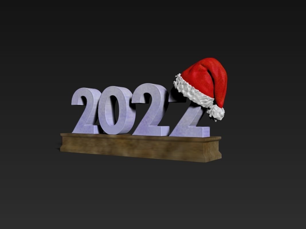 happy new year 2022 3D print model_6