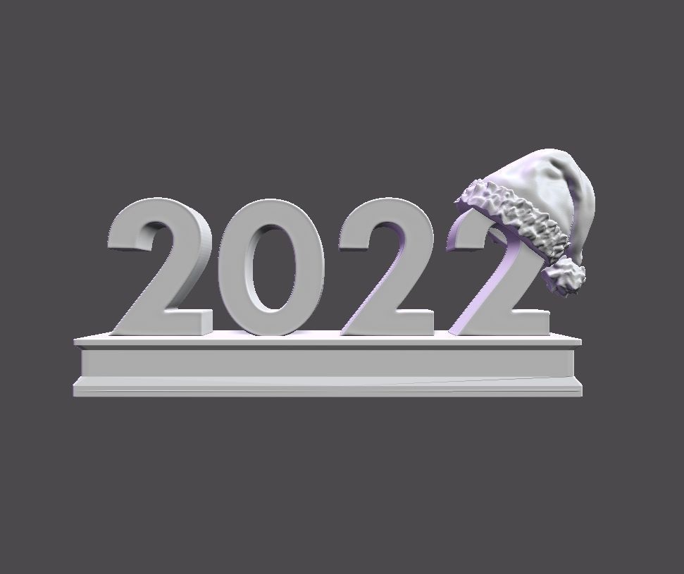 happy new year 2022 3D print model_2