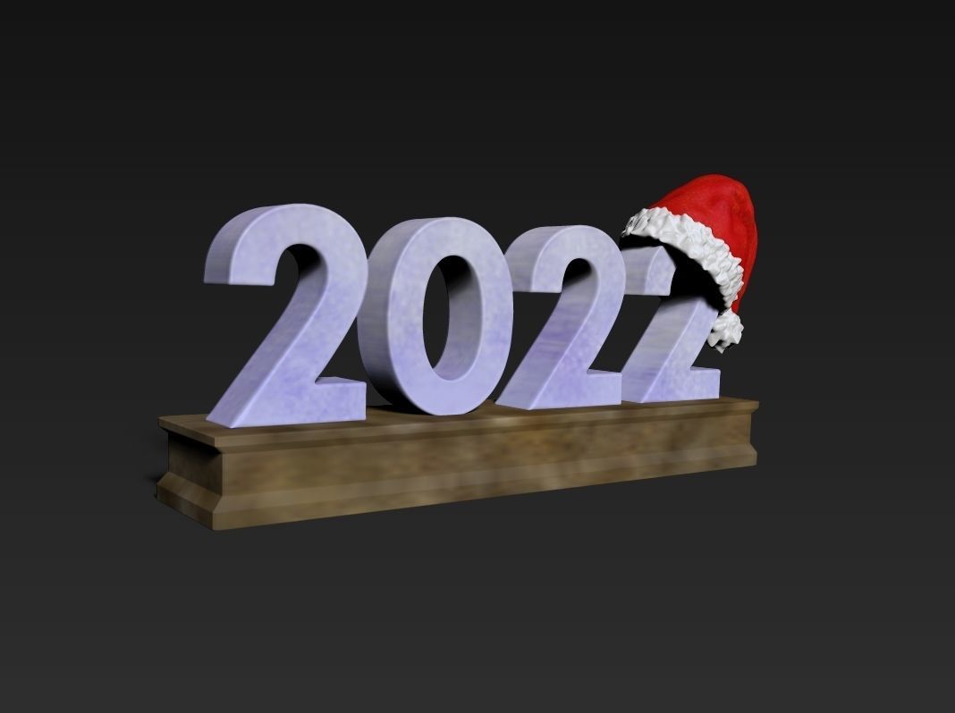 happy new year 2022 3D print model_5