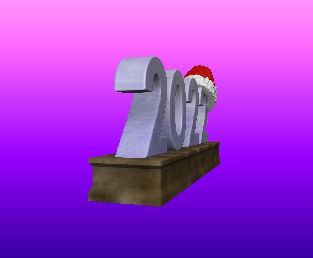 happy new year 2022 3D print model_12