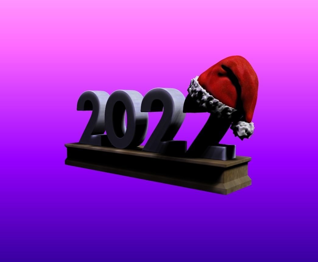 happy new year 2022 3D print model_1
